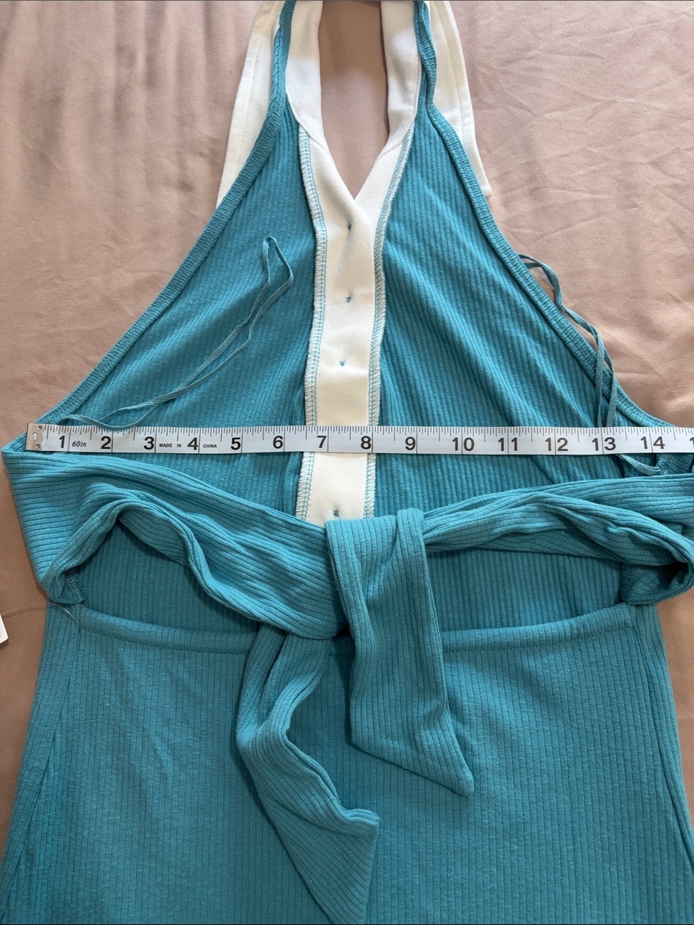 NWT-Aqua Halter Collar Ribbed Knit Dress - Picture 3 of 11